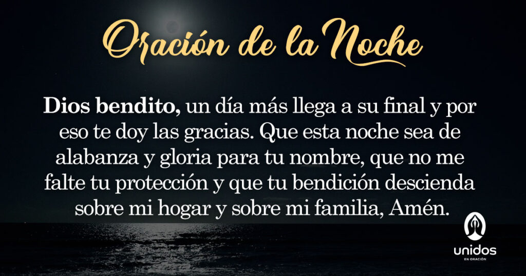 Oración de la noche de hoy: Protección y gratitud a Dios