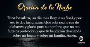 Oración de la noche de hoy: Protección y gratitud a Dios